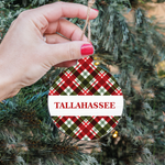 Tallahassee Plaid Bulb Ornament
