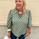 [Mary Square] Tamryn Floral Foulard Vineyard Top