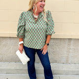 [Mary Square] Tamryn Floral Foulard Vineyard Top