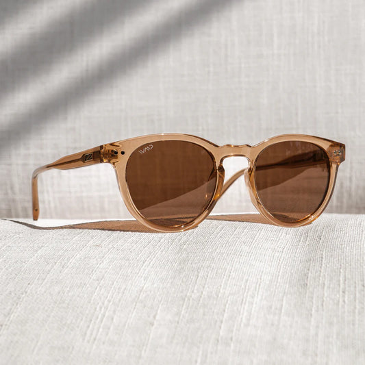 Tate Polarized Sunglasses-Light Crystal/Brown Lens