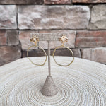 Taylor Shaye Designs Bee Top Round Hoops with gold hoops and small bee detail