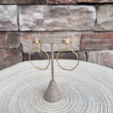 Taylor Shaye Designs Bee Top Round Hoops with gold hoops and small bee detail