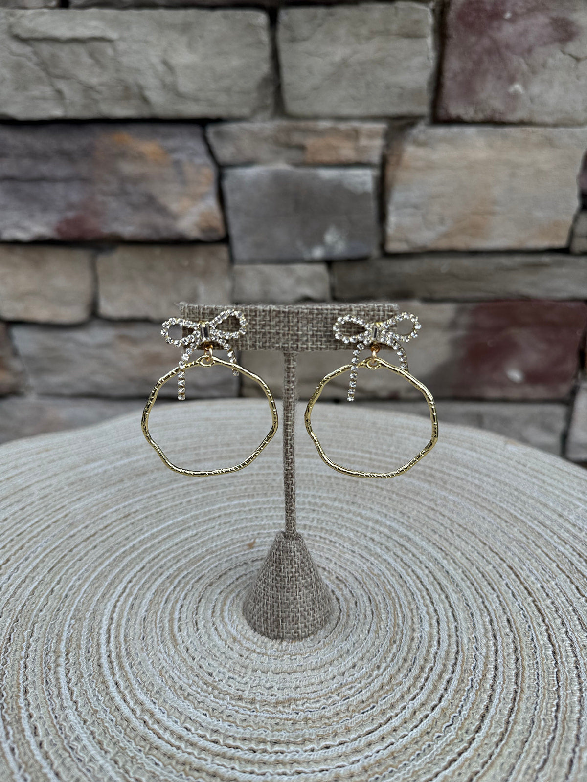 Taylor Shaye Nina Bow Round Hoops- The Pink Pineapple 850