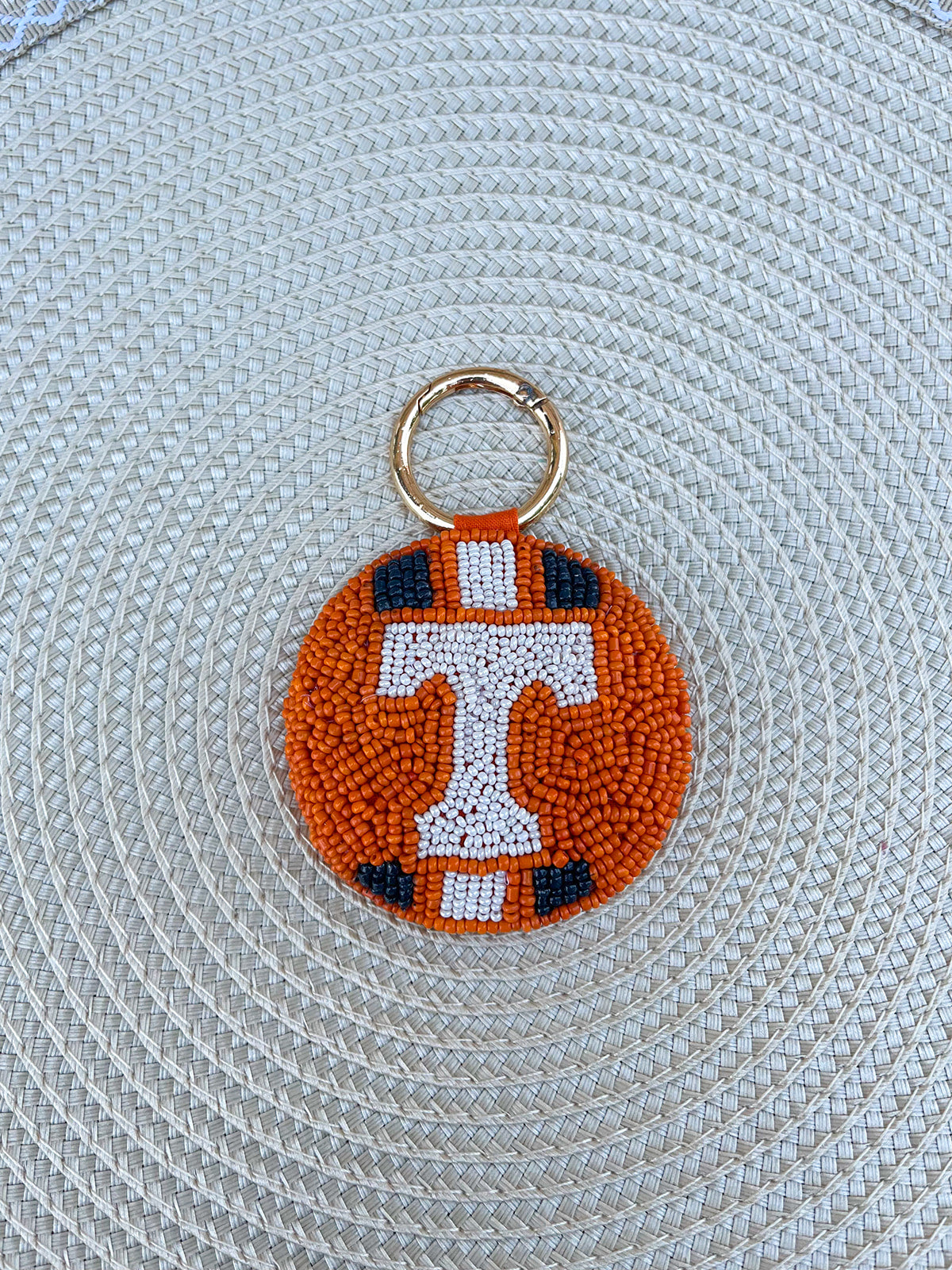 Tennessee Vols Beaded Keychain - The Pink Pineapple 850