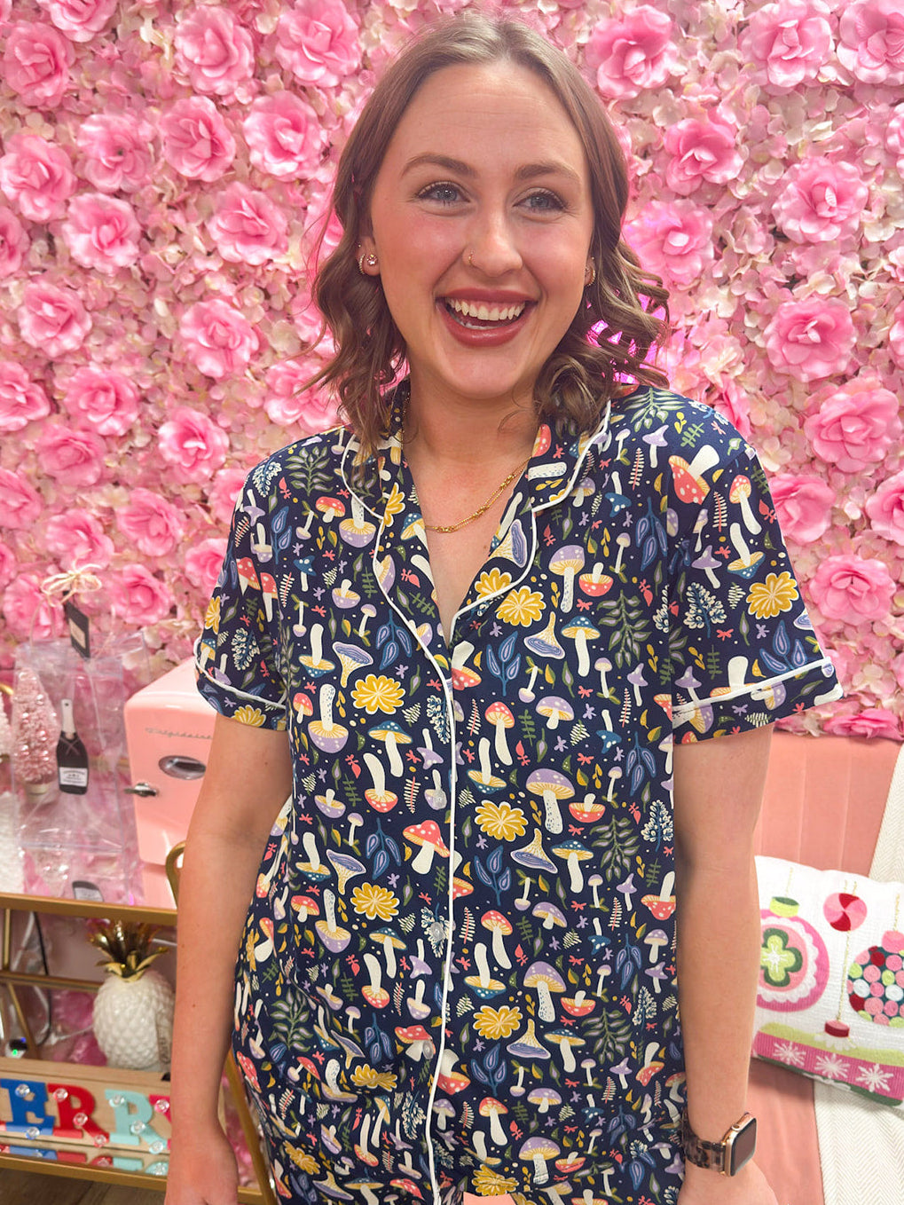 Midnight Meadow Pajama Top - The Pink Pineapple 850