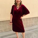 Yuletide Elegance Velvet Midi Dress