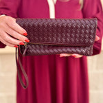 After Hours Merlot Clutch with Wrist Strap - The Pink Pineapple 850