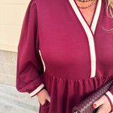 Mulberry Manor Contrast Midi Dress