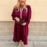 Mulberry Manor Contrast Midi Dress