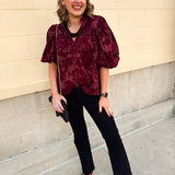 [Corkys] Burgundy Belle Velvet Flats