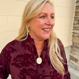 Hammered Halo Toggle Necklace