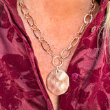Hammered Halo Toggle Necklace - The Pink Pineapple 850