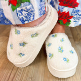 Pastel Bloom Fleece-Lined Slippers