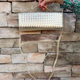 Golden Weave Luxe Crossbody Bag