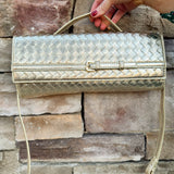 Golden Weave Luxe Crossbody Bag
