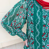 Evergreen Gala Floral Jacquard Top