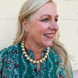 Crimson Cascade Teardrop Hoop Earrings