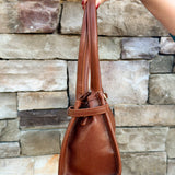 Mocha Grace Structured Crossbody Bag