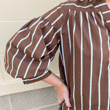 Harvest Charm Split Neck Stripe Top