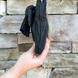 Midnight Glam Pleated Bow Clutch