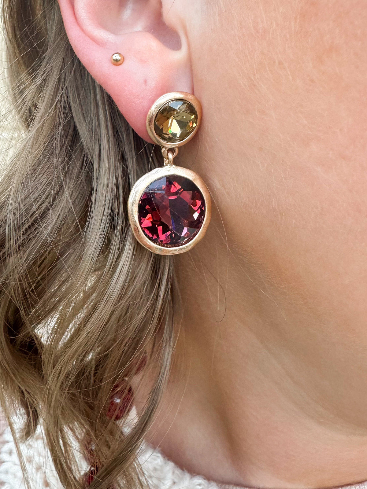 Golden Amber Drop Earrings