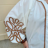 Meadowlace Soutache Blouse in Cream