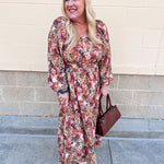 The Marigold Haven Floral Midi Dress