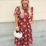 The Meadow Grace Embroidered Midi Dress