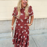 The Meadow Grace Embroidered Midi Dress