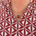 [Sorrelli] Octavia Scalloped Pendant Necklace Burgundy