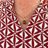 [Sorrelli] Octavia Scalloped Pendant Necklace Burgundy