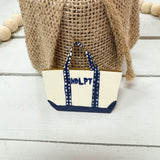 Hand painted tote bag needle minder