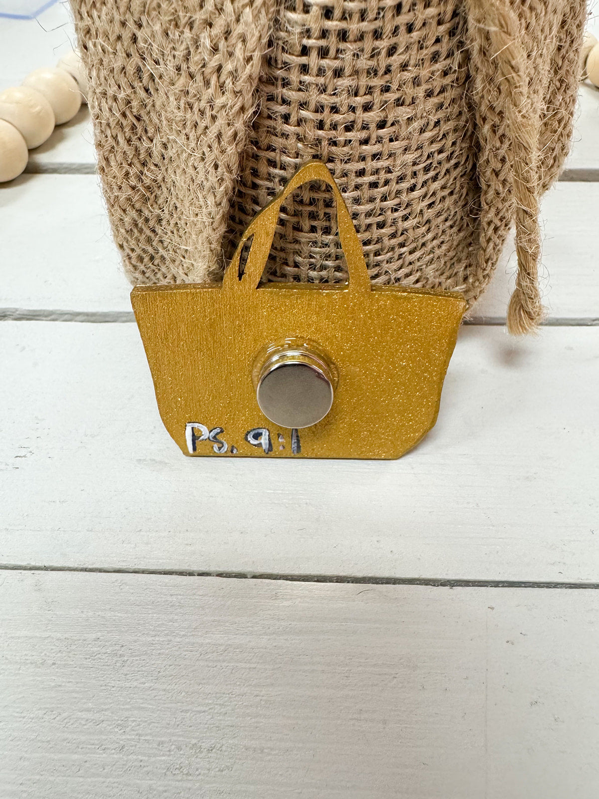 Hand painted tote bag needle minder