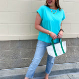 Timeless Ease Cap Sleeve Top in Mint