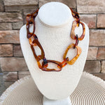 Tortoise Muse Chunky Link Necklace - The Pink Pineapple 850