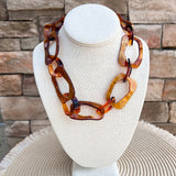 Tortoise Muse Chunky Link Necklace - The Pink Pineapple 850