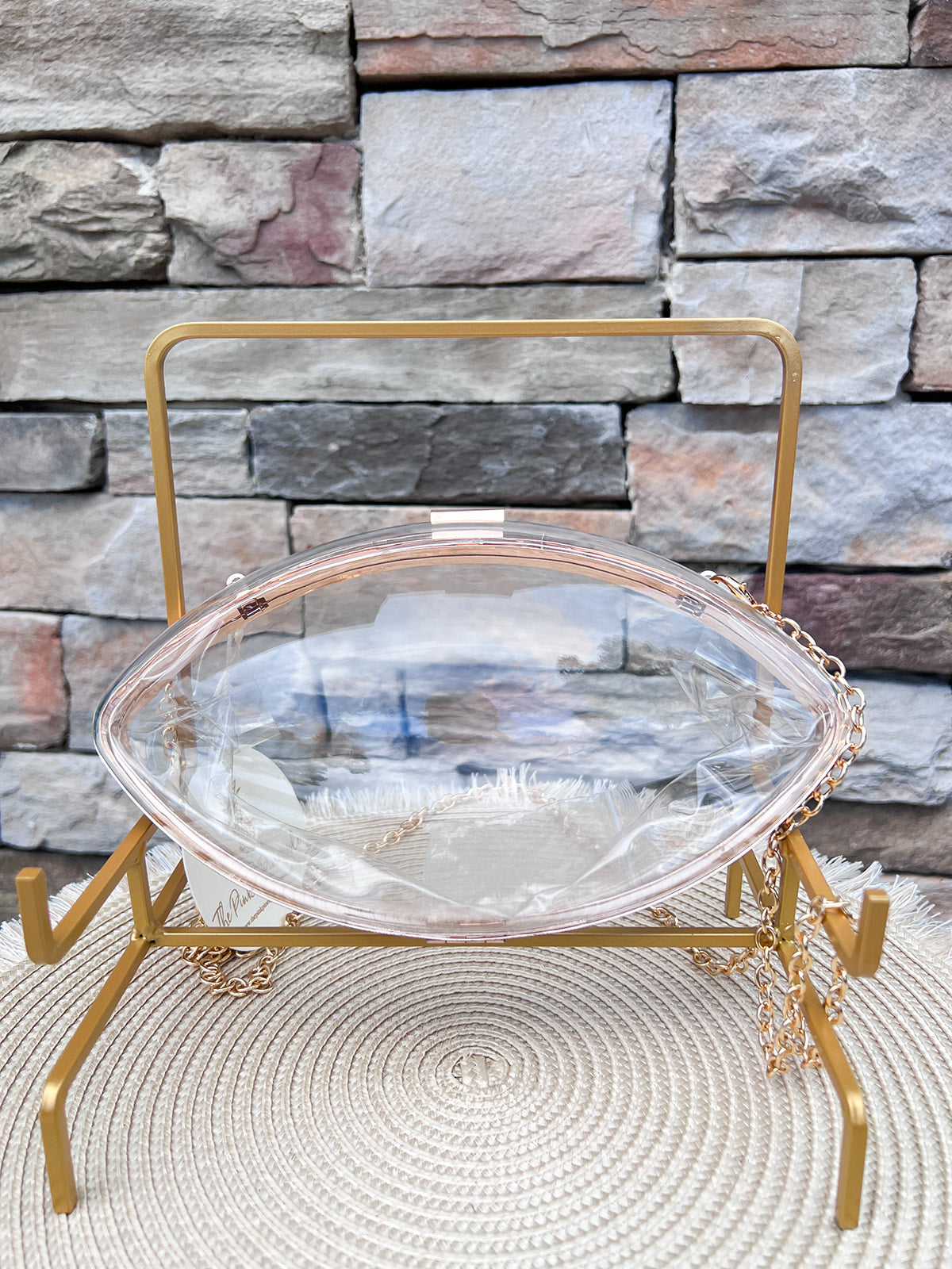 Touchdown Clear Football Crossbody - The Pink Pineapple 850