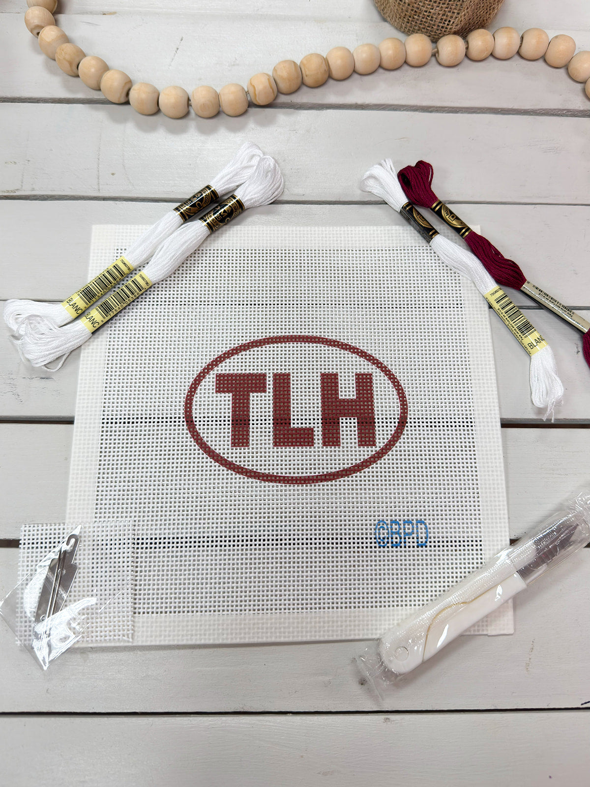 Travel Code Needlepoint Kit - Garnet TLH- The Pink Pineapple