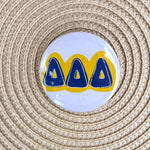 Tri Delta Blue Bubble Letters Button Pin- The Pink Pineapple 850