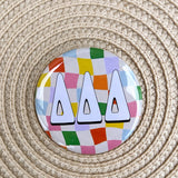 Tri Delta Rainbow Checkered Button Pin- The Pink Pineapple 850