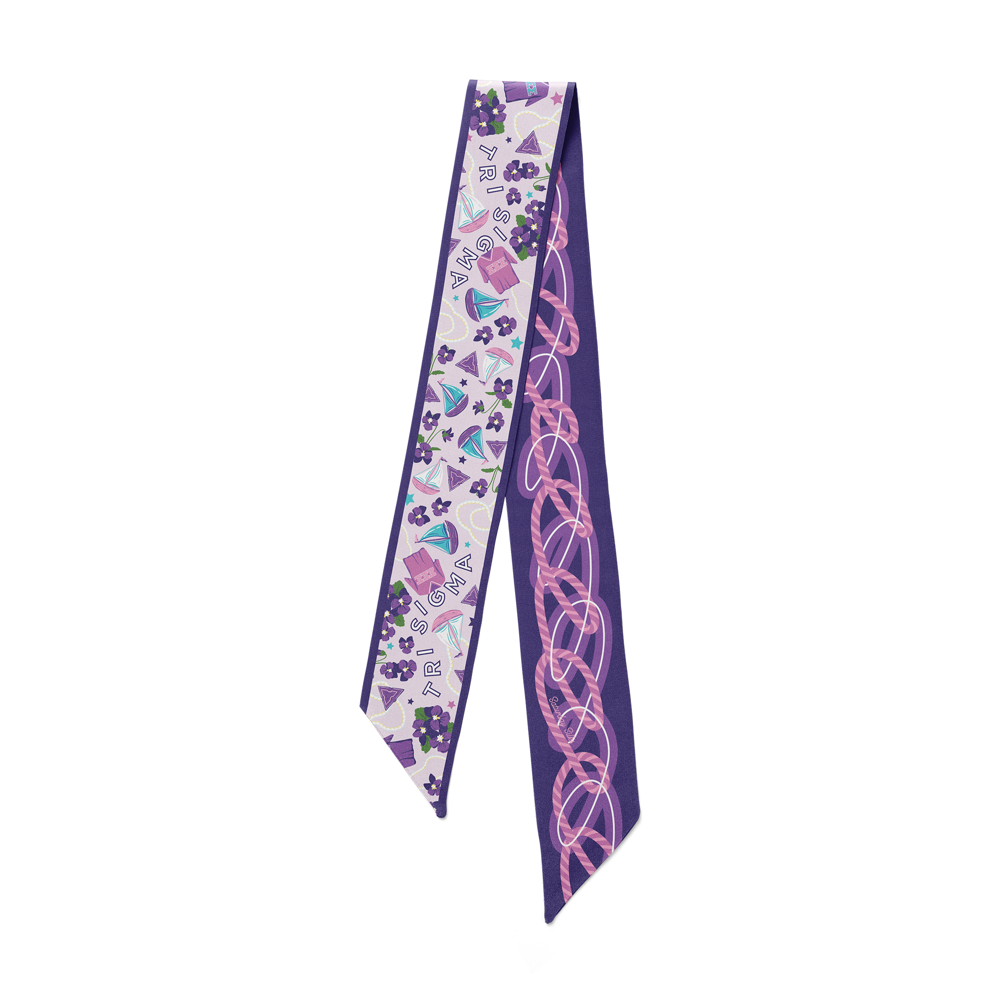[Saturday Silks] Tri Sigma Skinny Scarf