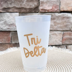 Tri Delta Stay Golden Stadium Cup (Front)- The Pink Pineapple 850