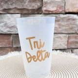 Tri Delta Stay Golden Stadium Cup (Front)- The Pink Pineapple 850