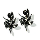 Flora - Black & White Earrings