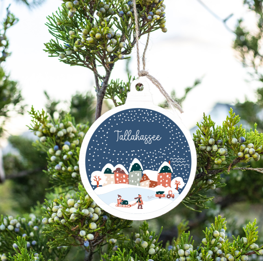 Vintage Snowglobe Tallahassee Ornament 