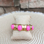 Vintage Charm Resin Stone Stretch Bracelet in Hot Pink - The Pink Pineapple 850