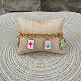 Wanna Mahj?! Enamel Charm Bracelet in Pastel Mutli - The Pink Pineapple 850