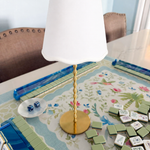 Waverly White Scalloped Rechargeable Table Lamp