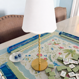 Waverly White Scalloped Rechargeable Table Lamp