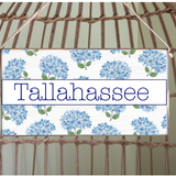 Tallahassee Blue Hydrangea Flower Floral Stems Twine Hanging Sign